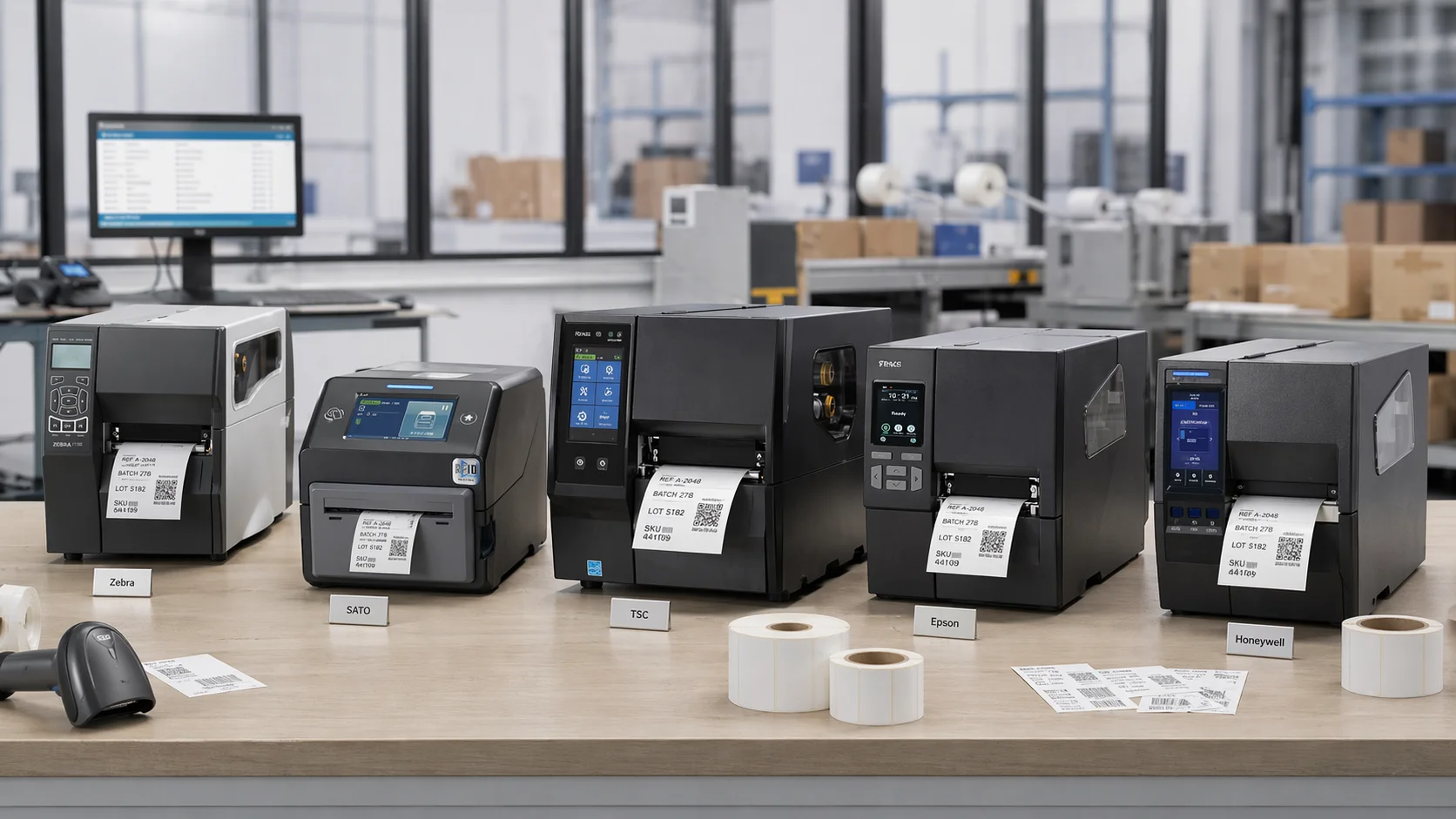 Impresoras de etiquetas Zebra, SATO, TSC, Epson y Honeywell